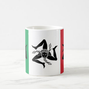 Caneca De Café Trinacria siciliano na bandeira italiana