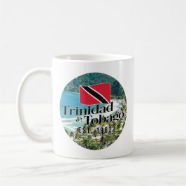 Caneca De Café "Trinidad e Tobago Est. Praia de 1962" com Bandeir