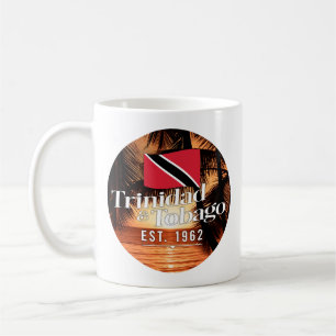 Caneca De Café "Trinidad e Tobago Est. Sunset De 1962" Com Sinali