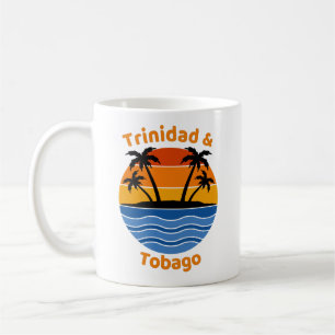 Caneca De Café Trinidad e Tobago - Mug de Café Retro Sunset