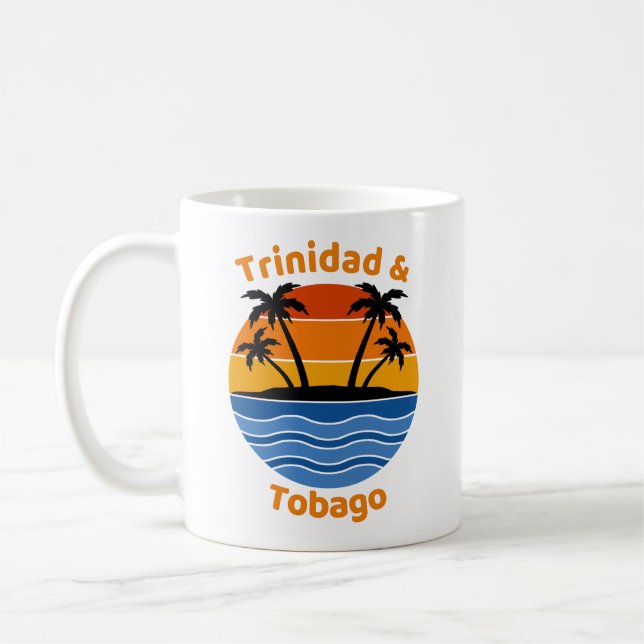Caneca De Café Trinidad e Tobago - Mug de Café Retro Sunset (Esquerda)