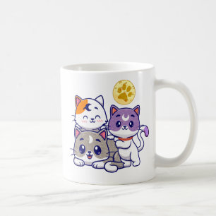 Caneca De Café Trio Adorável - Três Gatos Gelados