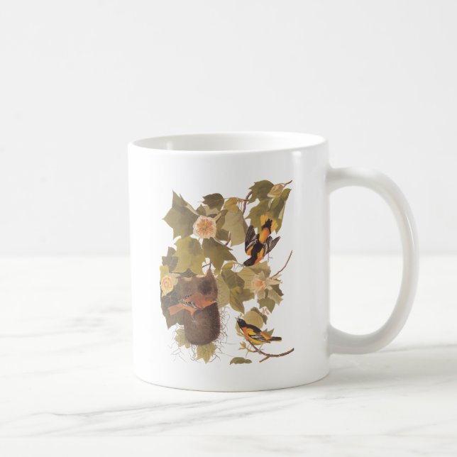 Caneca De Café Trio Baltimore Oriole de Audubon (Direita)