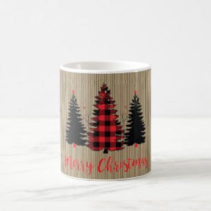 Caneca De Café Trio de Árvore de Natal Rústica de Fazenda