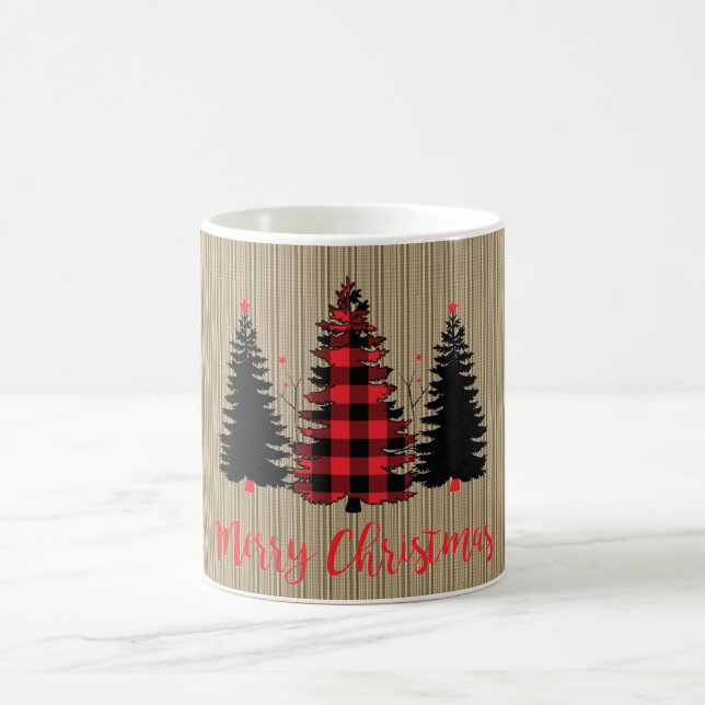 Caneca De Café Trio de Árvore de Natal Rústica de Fazenda (Centro)