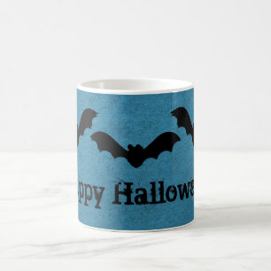 Caneca De Café Trio de Bats Halloween Mug, Azul Escuro