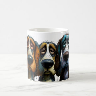 Caneca De Café Trío de Cães de Desenho Animado Divertido