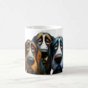 Caneca De Café Trío de Cães Mal-Humorados com Estilo Cômico