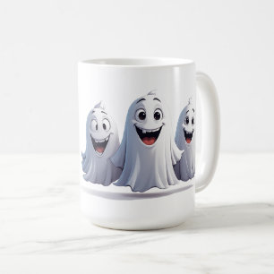 Caneca De Café Trío de Fantasmas Amigáveis Compartilhando Diversã