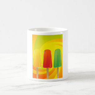 Caneca De Café Trio de Picolés de Verão Picolés Coloridos