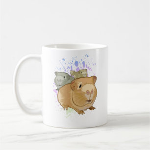 Caneca De Café Trio de Porquinhos-da-Índia Coloridos Salpico de T