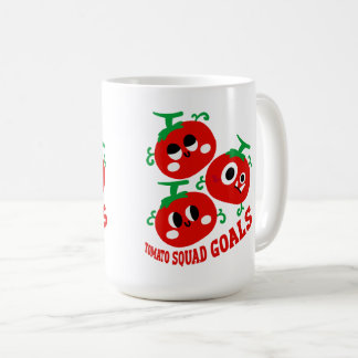 Caneca De Café Trio Divertido Desenhado à Mão de Rostos de Tomate