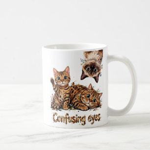 Caneca De Café Trio Felino de Gatos em Flor Gatos Olhos gatinho G