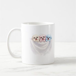 Caneca De Café Trio Fofinho em Pânico – Criaturas Pastel Cute