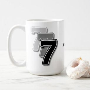Caneca De Café Triple Seven Gráfico – Arte Moderna Minimalista