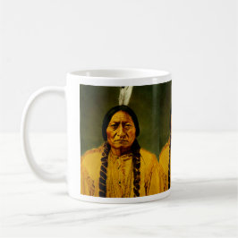 Caneca De Café Triple Sitting Bull Chefe Indígena Americana