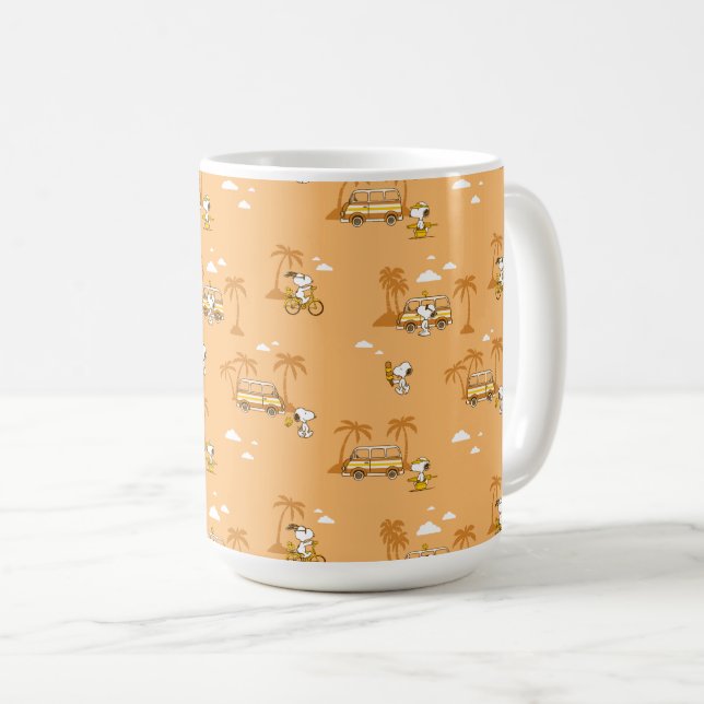 Caneca De Café Trippin rodoviário | Amendoins Snoopy Beach Patter (Frente Esquerda)