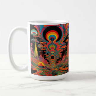 Caneca De Café Trippy Vintage 1960s Psychedelic Retro Artwork