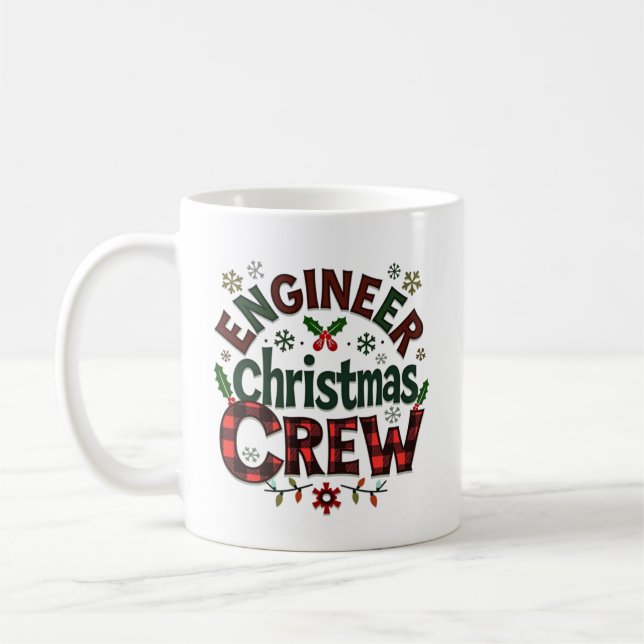 Caneca De Café Tripulação de Natal Personalizada para Engenheiros (Esquerda)