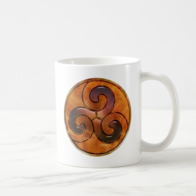 Caneca De Café triskele celta no ouro (Direita)