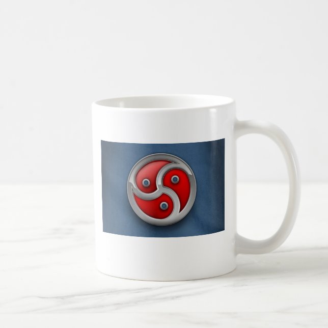 Caneca De Café triskellion azul vermelho (Direita)
