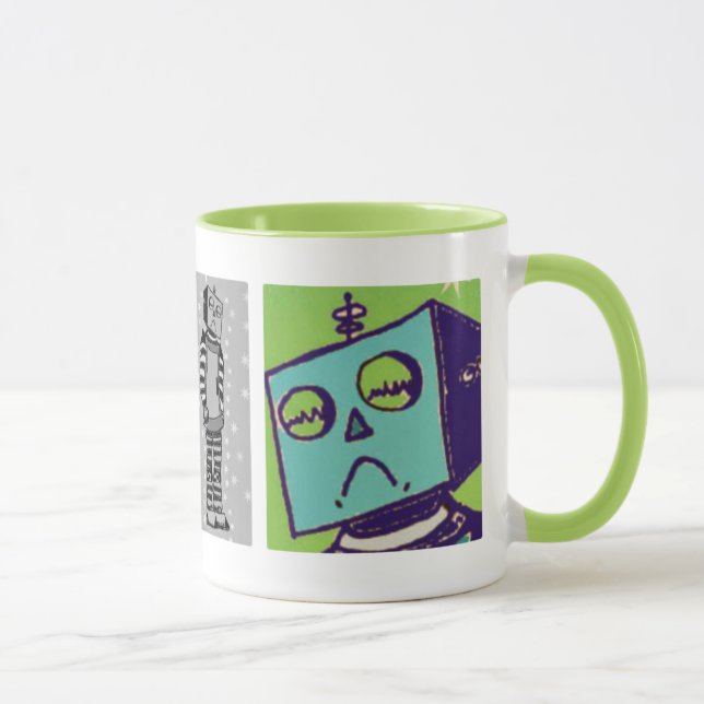 Caneca de café triste do robô (Direita)