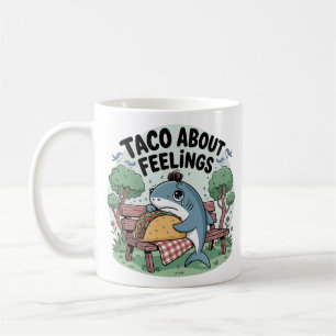 Caneca De Café Triste Taco de Tubarão Quebra Engraçado