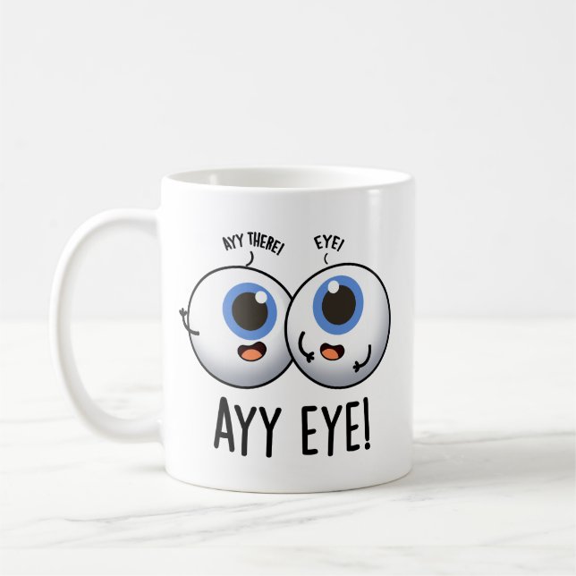 Caneca De Café Trocadilho de IA Engraçado Olho  (Esquerda)
