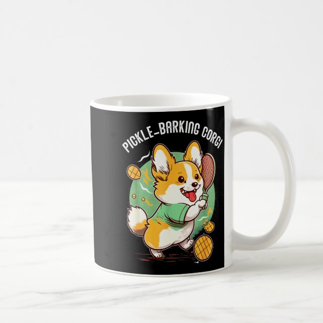 Caneca De Café Trocadilho engraçado de pickleball com cachorro co (Direita)