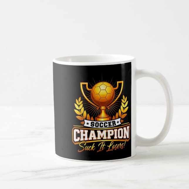 Caneca De Café Troféu de Campeão de Futebol Engraçado (Direita)