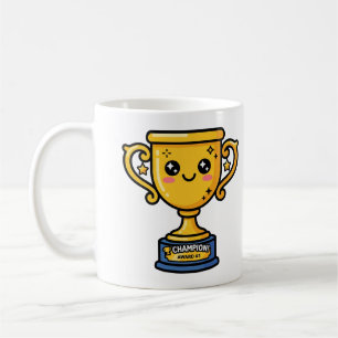 Caneca De Café Troféu de Campeão Número Um Kawaii para Dia dos Pa