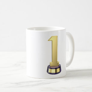 Caneca De Café troféu número um Dourado