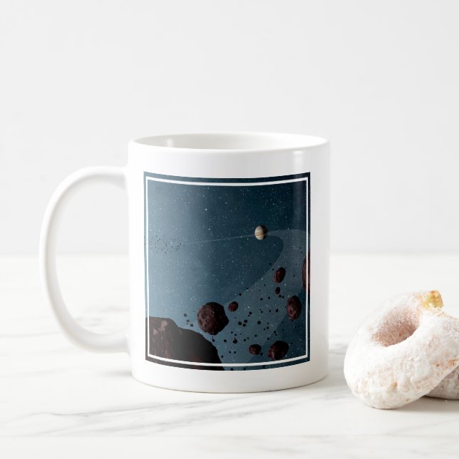 Caneca De Café Trojans Asteroides. (Com Donut)