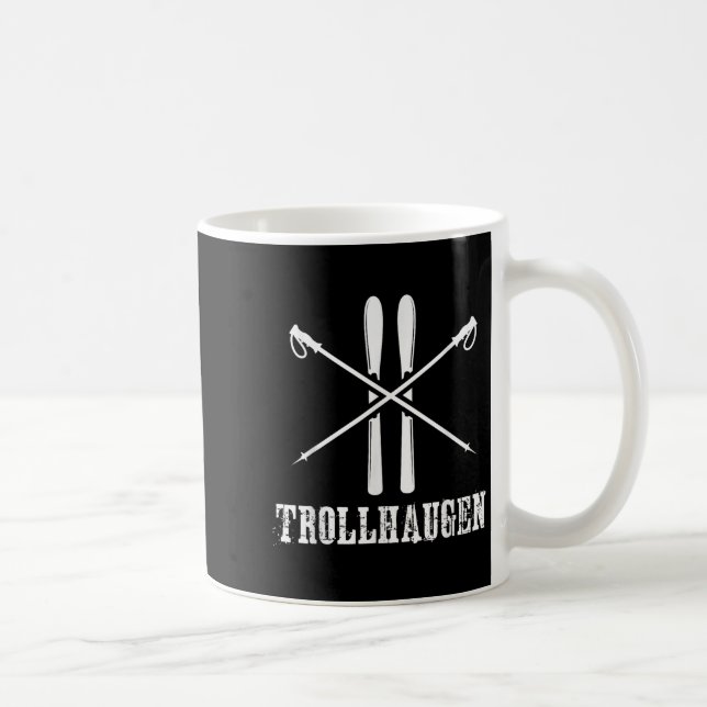 Caneca De Café Trollhaugen Wisconsin Ski Skier Skiing Rustic Alpi (Direita)