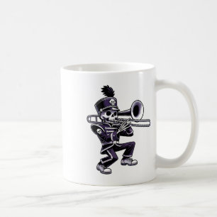 Caneca De Café Trombone de Banda de Marcha Escolar de Esqueleto H