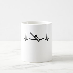 Caneca De Café Trombone Music Heartbeat Dons Engraçados