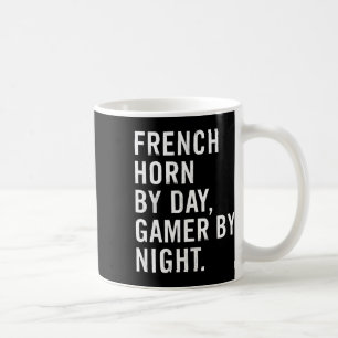 Caneca De Café Trompa Francesa de Dia Videojogador Noturno 
