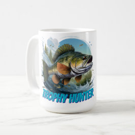 Caneca De Café Trophy Bass Hunter Customizable 