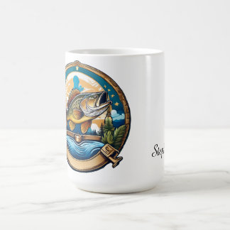 Caneca De Café Trophy Bass Leaping For Dinner