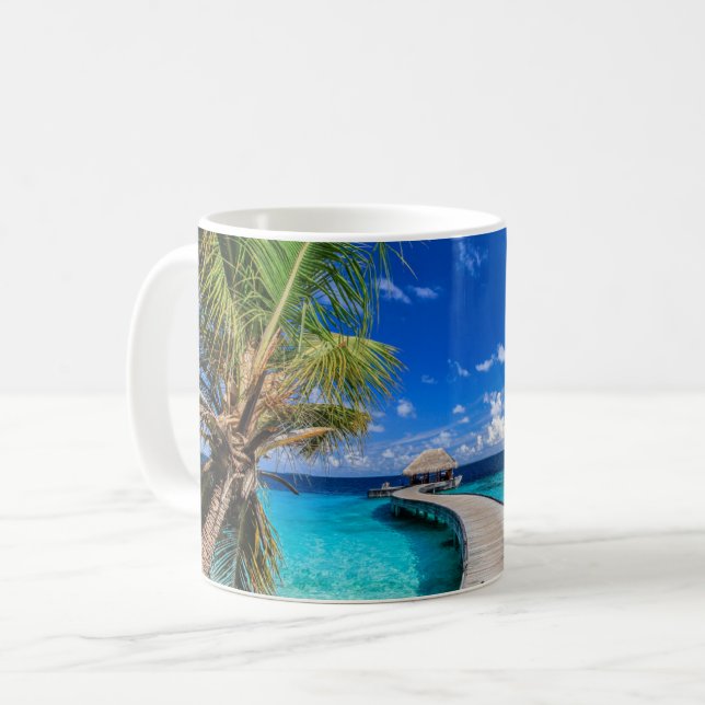 Caneca De Café Tropical Beaches | Dusit Thani Maldives (Frente Esquerda)
