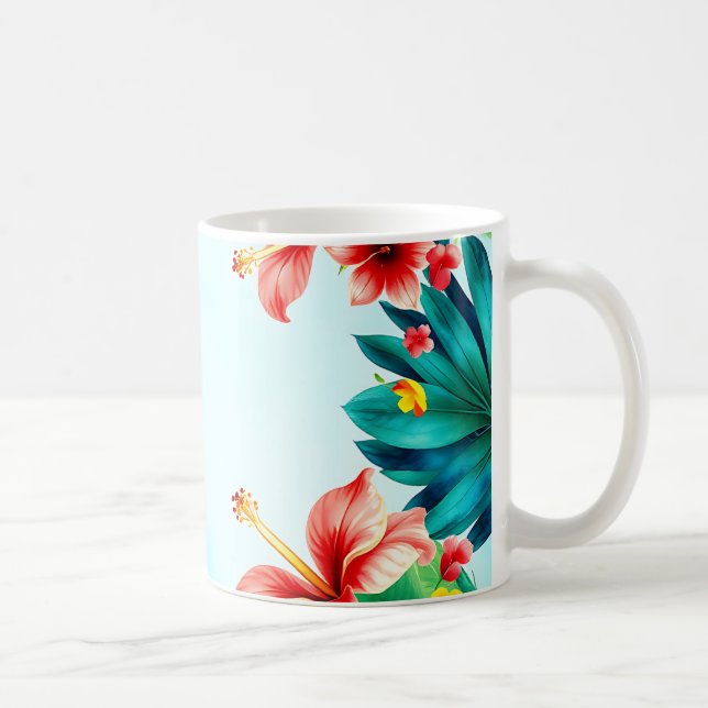 Caneca De Café Tropical Bold Watercolor Mug – Vibrant Palm (Direita)