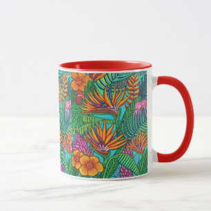 Caneca de café tropical das gemas