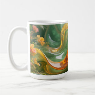 Caneca De Café Tropical Esmeralda Âmbar Redemoinho