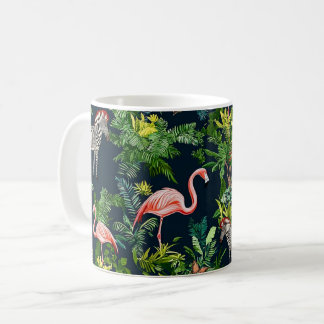 Caneca De Café Tropical Flamingos & Zebras!