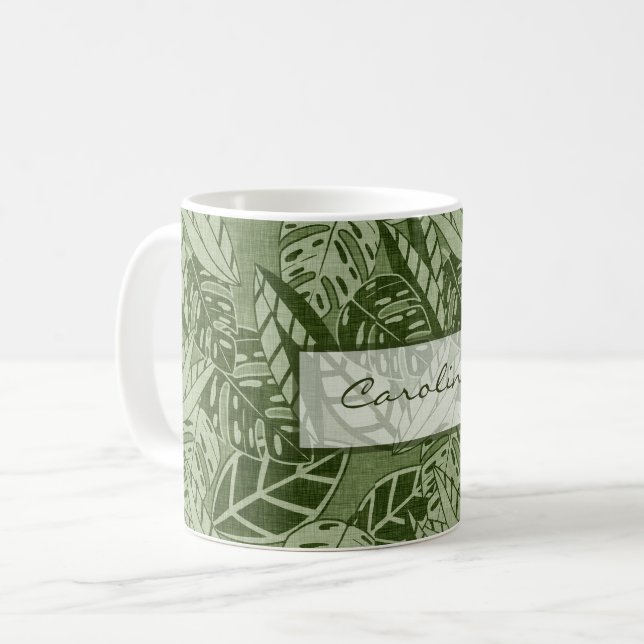 Caneca De Café Tropical mug with your name (Frente Esquerda)