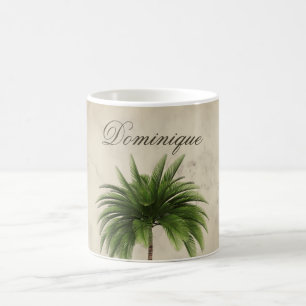 Caneca De Café Tropical Palm Tree Marbled Chic Personal