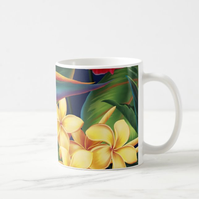Caneca De Café Tropical Paradise Plumeria Mug (Direita)