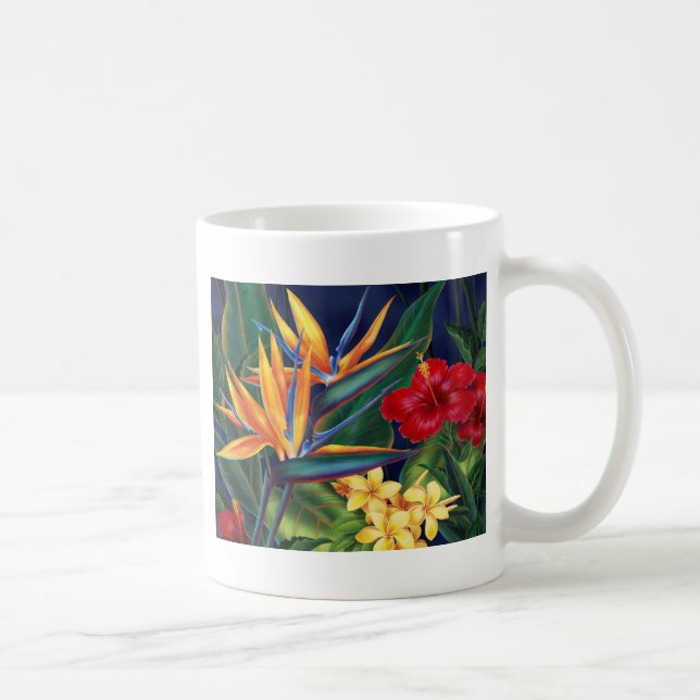 Caneca De Café Tropical Paraíso Clássico - Lama Branca (Direita)