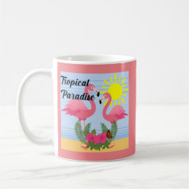 Caneca De Café Tropical Paraíso Rosa Flamingo - Clássica Mug