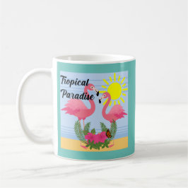 Caneca De Café Tropical Paraíso Rosa Flamingo - Clássica Mug